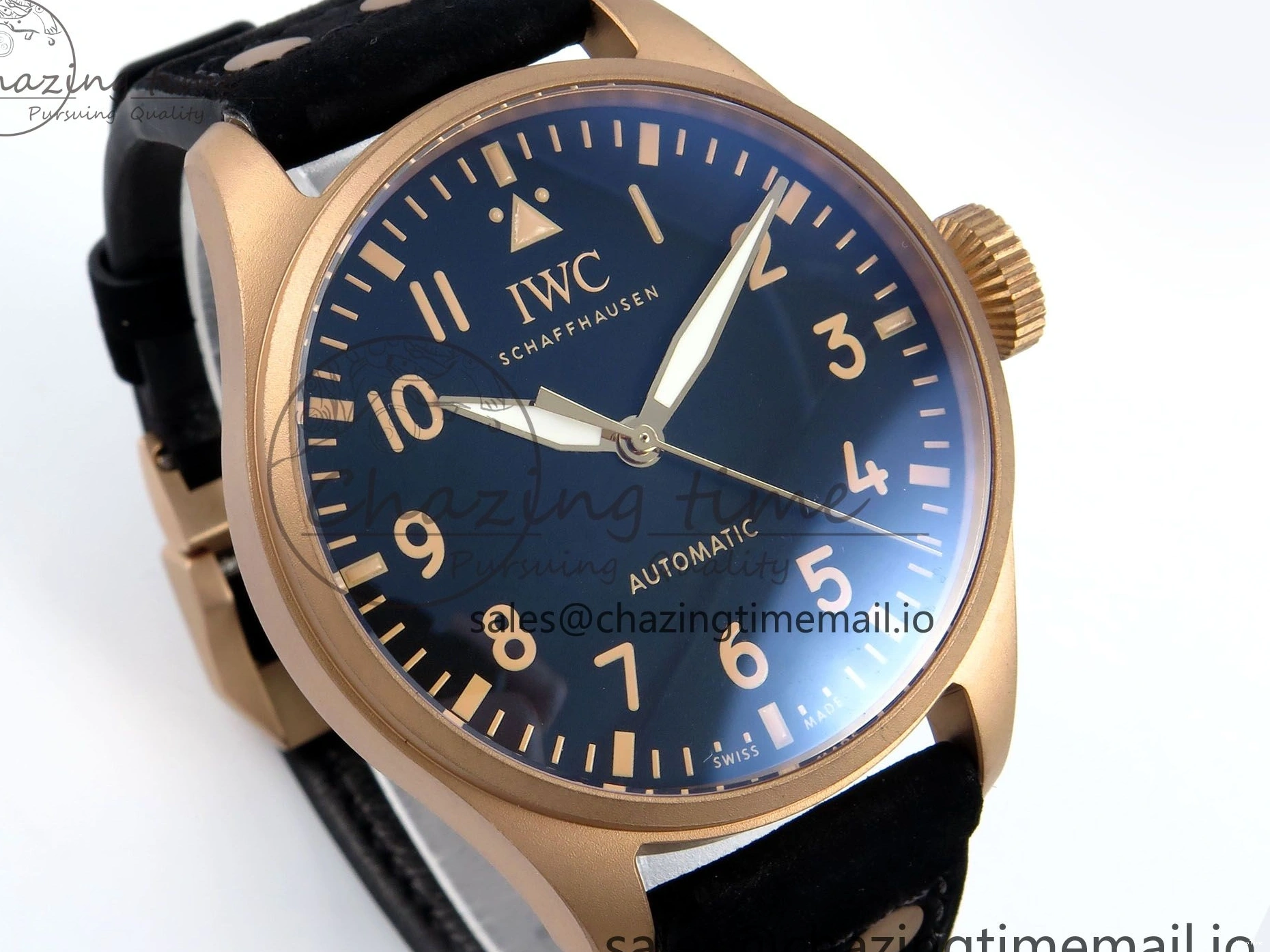 MIROTIME 0124 Affordable Big Pilot IW329703 M+F 1:1 Best Edition Black Dial on Black Nylon Strap MY 7004